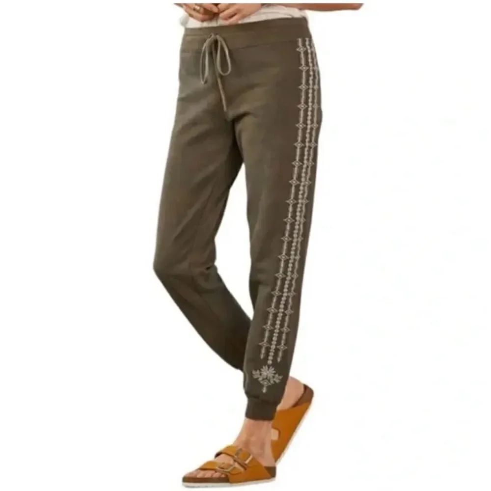 Driftwood Floral Embroidered Joggers XS